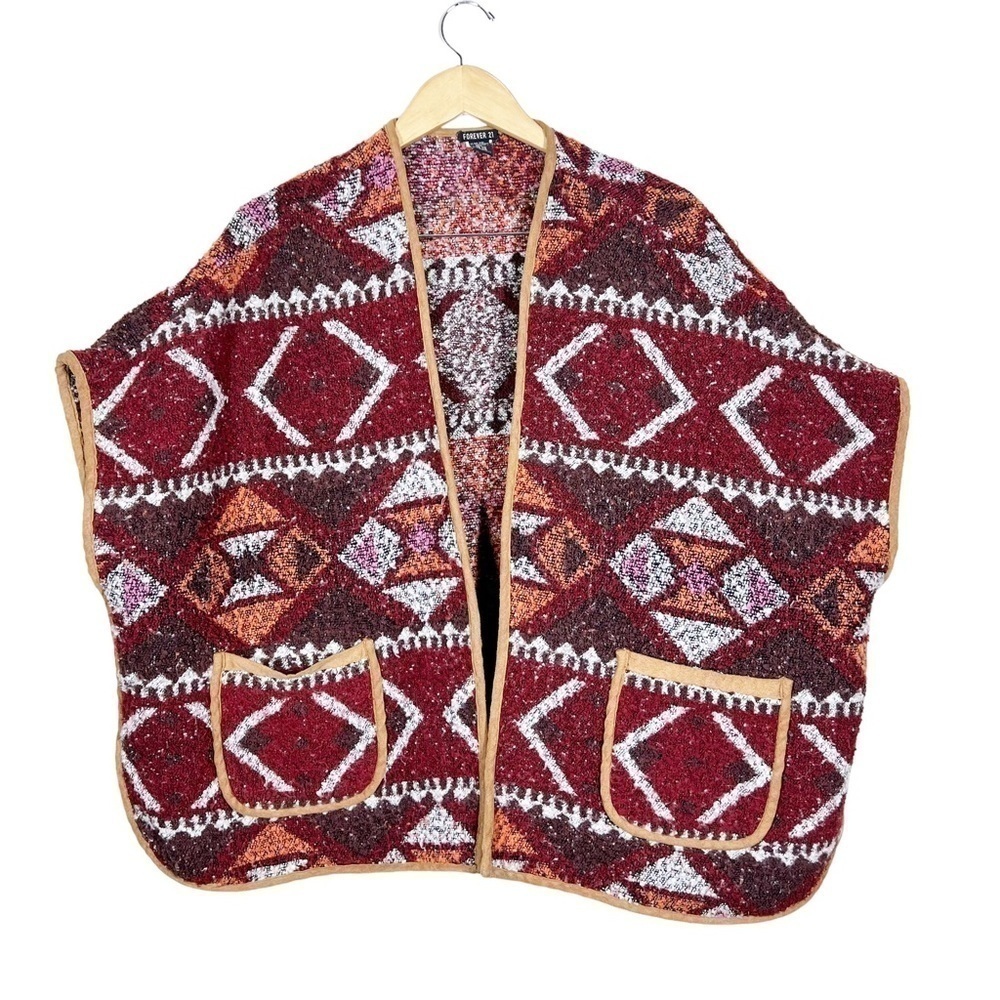 Forever 21 Womens Boho Aztec One Size Shrug Wrap Kimono Sweater Festival